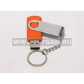 USB-накопитель на 4 Гб в пластиковом корпусе с поворотным металлическим разъемом оранж
