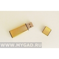 4Gb -юсб-флешка из металла цвета золота