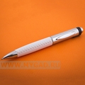 Популярная ручка-флешка MG17350.W.32gb белого цвета с кожаной вставкой 