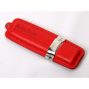 USB флеш-диск на 16 GB, красный, корпус - эко кожа, вставки - металл, MG17215.R.16gb с лого