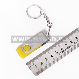 USB флеш-диск на 2 GB, желтый, пластик, металл, MG17030.Yl.2gb с лого