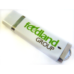 USB флеш-диск на 1 GB, белый, пластиковый корпус, алюминиевые вставки, MG17002.W.1gb с лого
