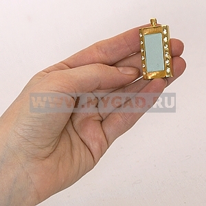 USB флеш-диск на 16 GB, золотистый, металл, кристаллы, MG17Mini-diamond.16gb с лого