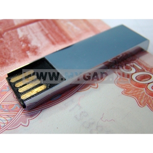USB флеш-диск на 32 GB, металл, зеркальный хром, металл, MG17Money-Keeper.32gb с лого