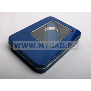 USB флеш-диск на 32 GB, синий, эко кожа + металл. вставки, MG17215.BL.32gb с лого
