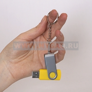 USB флеш-диск на 4 GB, желтый, пластик, металл, MG17030.Yl.4gb с лого