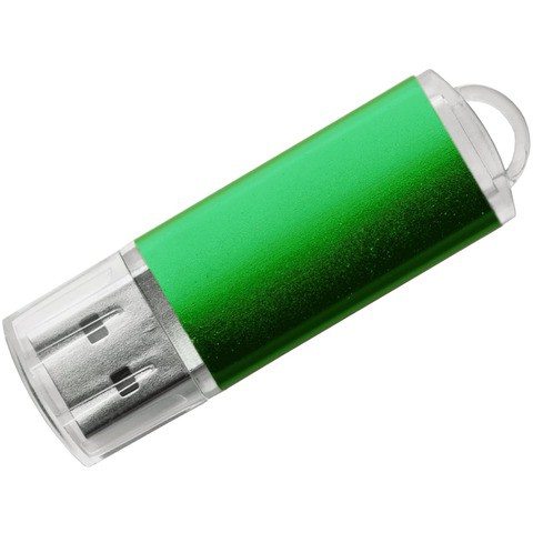 Зеленая флешка 64 гб, пластик и металл «ДАНИ»