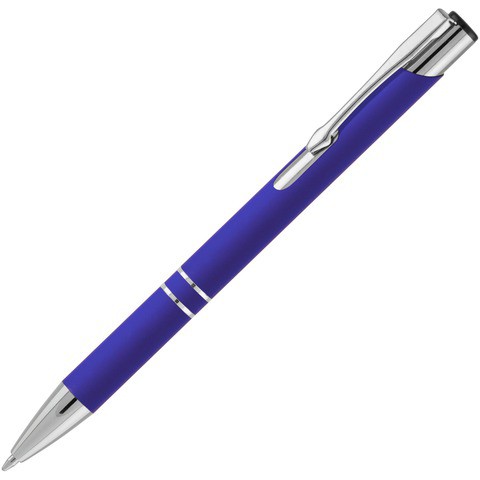 Синяя ручка, металл и soft-touch «КОСКО-СОФТ»