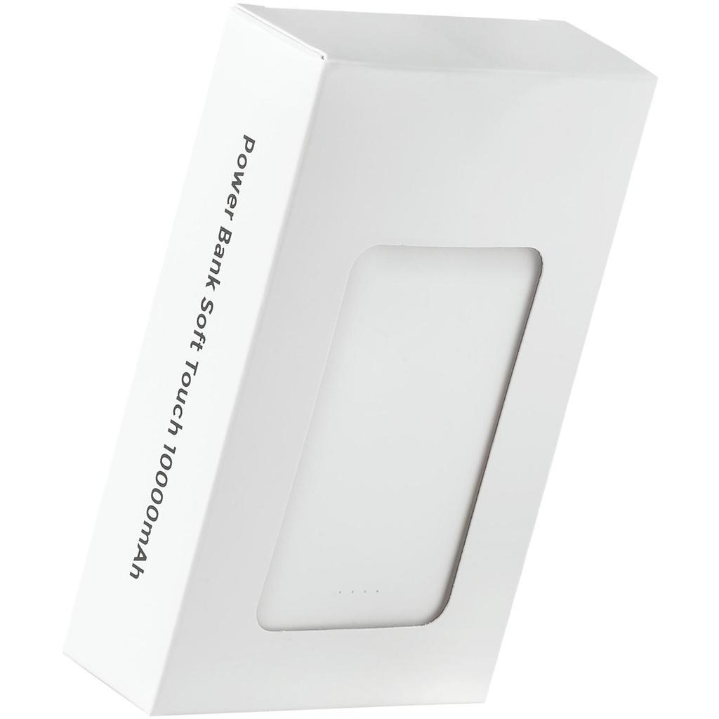  Белый внешний аккумулятор candy soft, 10000 ма·ч, пластик и soft-touch