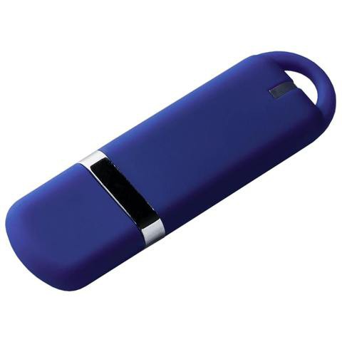 Темно-синяя флешка 8 гб, пластик и soft-touch «МИРАКС-СОФТ»