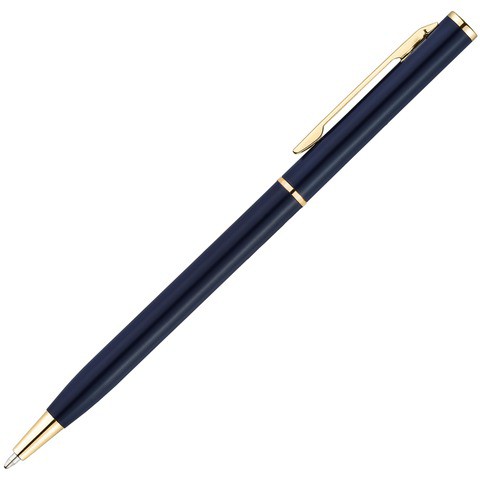Ручка темно-синяя, металл «ХИЛТОН-ГОЛД»