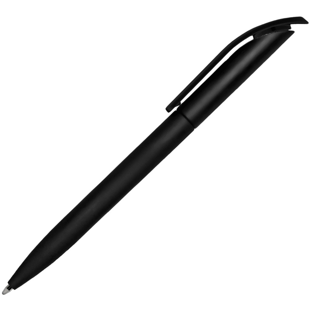Фото Ручка Черная полностью (глянцевый клип) черная полностью (глянцевый клип), пластик и soft-touch «ВИВАЛДИ-СОФТ»