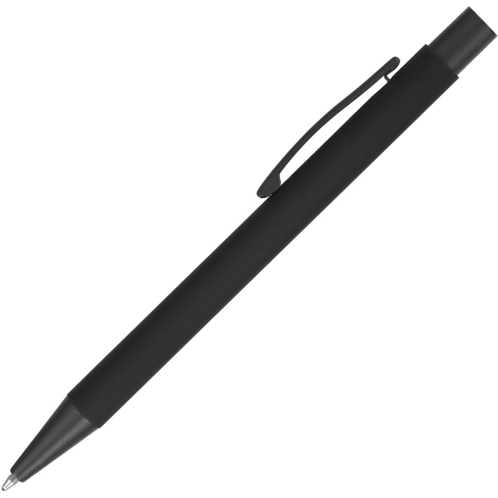 Фото Ручка черная полностью, металл и soft-touch «МАКС-СОФТ-ТИТАН»