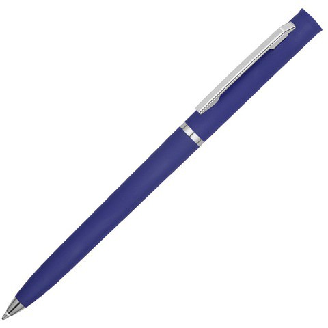 Ручка темно-синяя, пластик и soft-touch «ЕУРОПА-СОФТ»