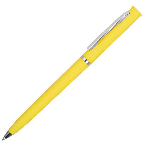 Ручка желтая, пластик и soft-touch «ЕУРОПА-СОФТ»