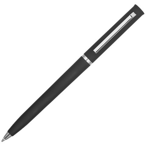 Черная ручка, пластик и soft-touch «ЕУРОПА-СОФТ»