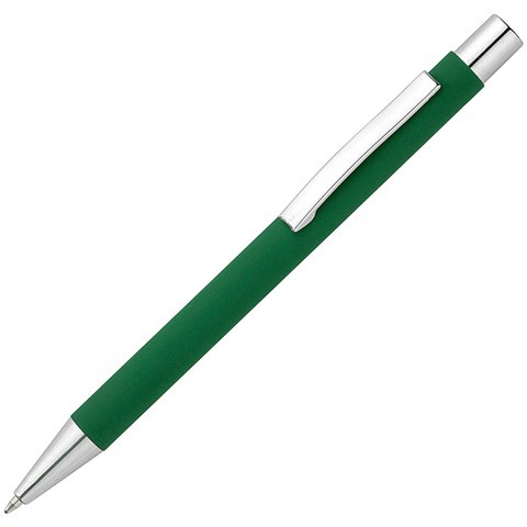Ручка зеленая, металл и soft-touch «МАКС-СОФТ-МИРРОР»