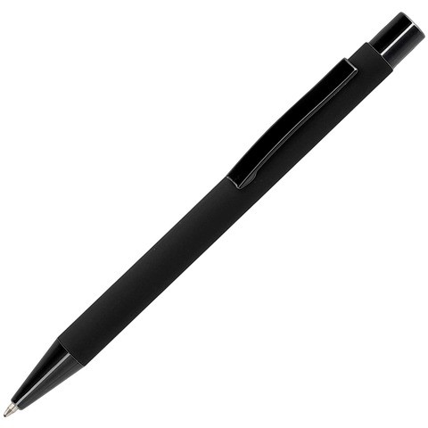 Черная полностью ручка, металл и soft-touch «МАКС-СОФТ-МИРРОР»