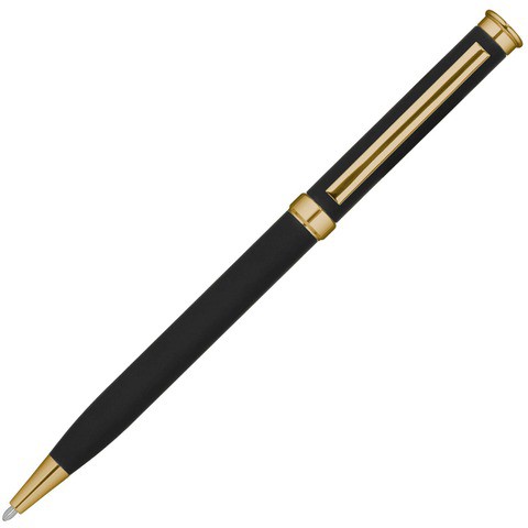 Черная ручка, металл и soft-touch «МЕТЕОР-СОФТ»
