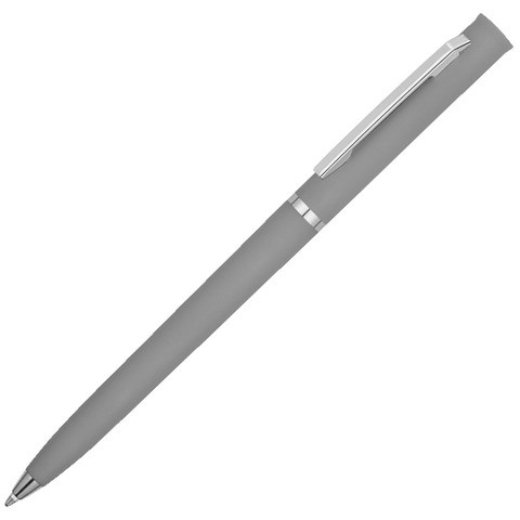 Серая ручка, пластик и soft-touch «ЕУРОПА-СОФТ»