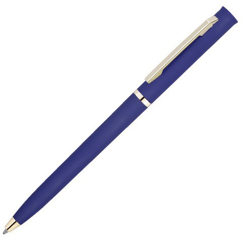Темно-синяя ручка, пластик «ЕУРОПА-СОФТ-ГОЛД»