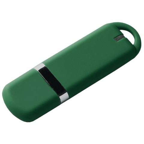 Зеленая флешка 8 гб, пластик и soft-touch «МИРАКС-СОФТ»