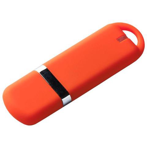 Оранжевая флешка 8 гб, пластик и soft-touch «МИРАКС-СОФТ»