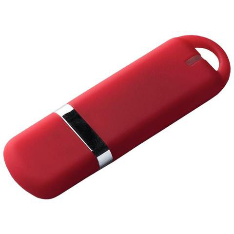Красная флешка 32 гб, пластик и soft-touch «МИРАКС-СОФТ»