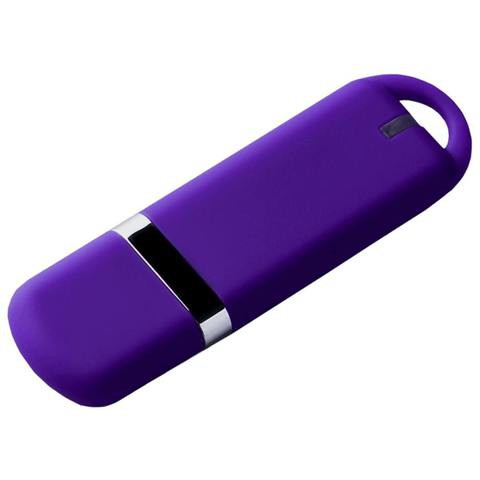 Флешка 32 ГБ фиолетовая purple medium c, пластик и soft-touch «МИРАКС-СОФТ»