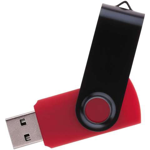 Флешка 8 ГБ красная с черным, металл и пластик soft-touch «ТВИСТ-КОЛОР-МИКС»